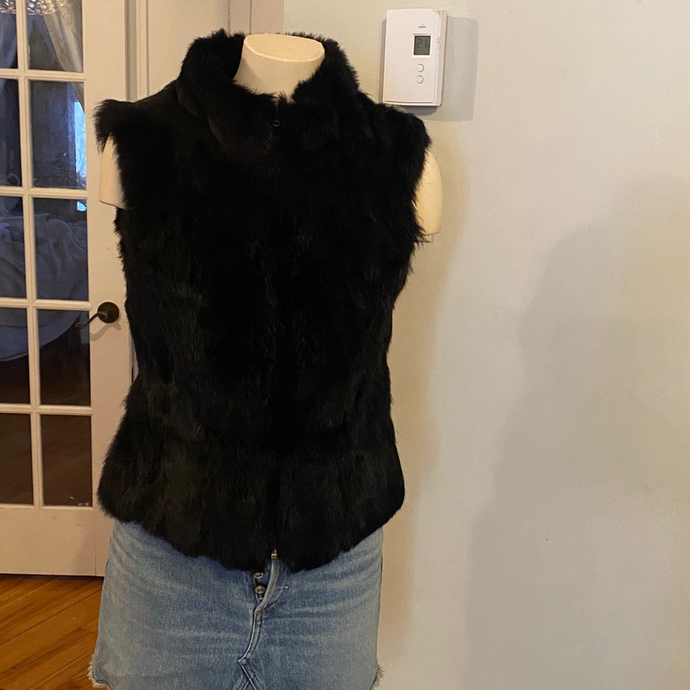 Jacqueline Riu Rabbit fur vest size L